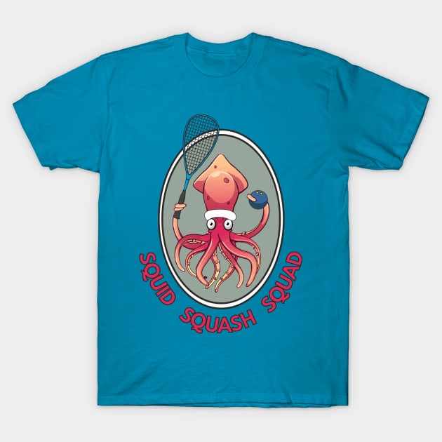 Squid Squash Squad T-Shirt by goatboyjr